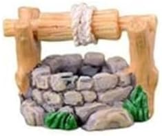 1Pc Yellow Stone Well Made Resin DIY Miniature Mini Water Pool Fairy Garden Lawn Ornament for Mountain Dollhouse Decor Craft Garden Sculptures and Statues,Size: 3.9 * 2.8cm