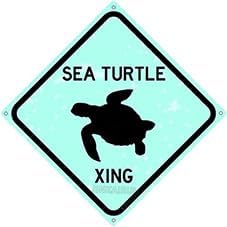 Metal Tin Sign Sea Turtle Xing Pool Beach House Road Crossing Plaque Sign for Home Office Bar Indoor Outdoor Wall Decor Yard Sign Square Sign 12" x 12" (2 Pack)