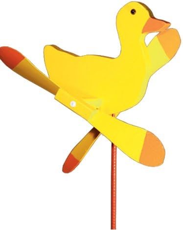 Yellow Duck Whirligig/Whirly Bird Garden Spinner Lawn Decoration Amish-made