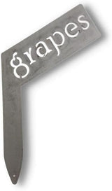 Planter Size Small Metal Garden Plant Vegetable Flower or Herb Markers 13.5 Inches Tall (grapes, Raw, Unfinished Steel)
