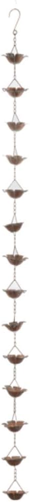 Ganz Midwest-CBK Copper Patina Rain Chain, 60 inches, Flower Design, CG187278