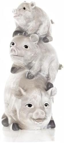Garden items - 11658 Pigs Garden Statue, one Size, Light Gray