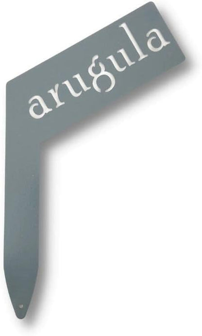 Planter Size Small Metal Garden Plant Vegetable Flower or Herb Markers 13.5 Inches Tall (arugula, Primed Finish)