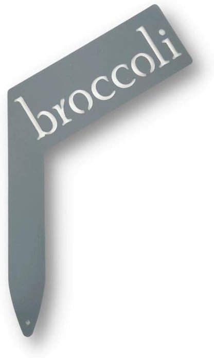 Planter Size Small Metal Garden Plant Vegetable Flower or Herb Markers 13.5 Inches Tall (broccoli, Primed Finish)