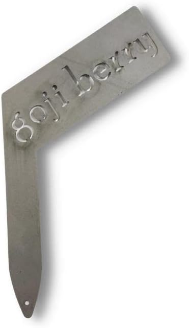 Planter Size Small Metal Garden Plant Vegetable Flower or Herb Markers 13.5 Inches Tall (goji berry, Raw, Unfinished Steel)