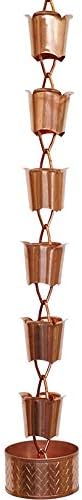 MORIKUNI Made in Japan Authentic Traditional Rain Chain/Downspout/Made of Pure Copper/Available in 4 Styles, 5-16 ft/Optional Decorative Weight Available (Tulip, 16, Feet)