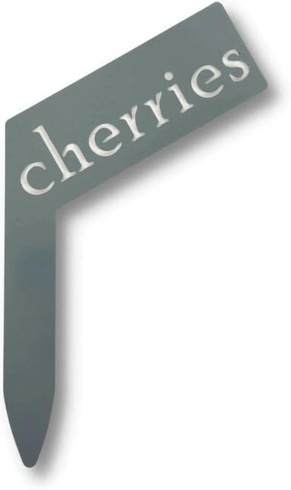 Planter Size Small Metal Garden Plant Vegetable Flower or Herb Markers 13.5 Inches Tall (cherries, Primed Finish)