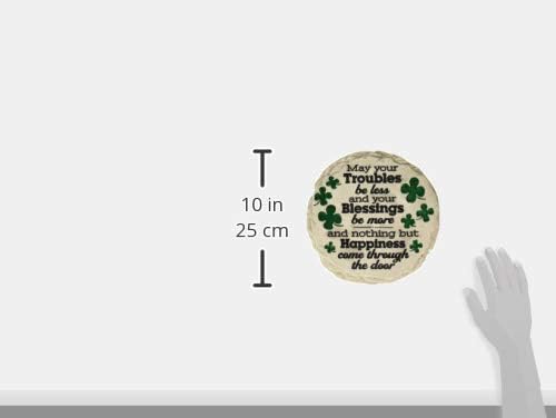 Spoontiques St Patrick's Day May Your Troubles Stepping Stone - Decorative Garden Stone for Yard, Patio, Garden or Walkway - Outdoor or Indoor Home Decor