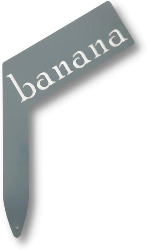 Planter Size Small Metal Garden Plant Vegetable Flower or Herb Markers 13.5 Inches Tall (banana, Primed Finish)