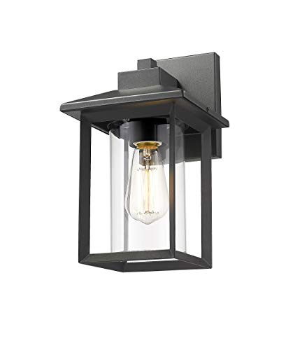 Outdoor Wall Mount Sconce - Black, 11.84" H