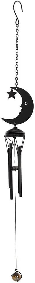 Pacific Trading Black Crescent Moon Metal Windchime Outdoor Wind Chime 18.9 Inch