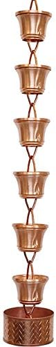 MORIKUNI Made in Japan Authentic Traditional Rain Chain/Downspout/Made of Pure Copper/Available in 4 Styles, 5-16 ft/Optional Decorative Weight Available (Bamboo Large, 8, Feet)