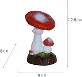 Garden Statue Animal Sculpture Outdoor Decor Gift Resin Mushroom Garden Statues, Outdoor Decor Figurines Patio Yard Lawn Ornaments Fairy Garden Collectibles Front Porch Sculptures(Red,9x8x12.5cm)
