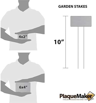 Stainless Steel Garden Sign. 4 x 2" rounded sign with a 10" stake. Great as a Garden Memorial or Plant Label (Stainless Steel, 4 x 2")