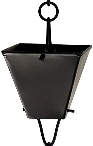 Nutshell Stores Extra Large Square Cups Rain Chain - Black - 19 Feet