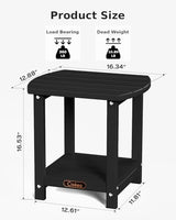 Ciokea Adirondack Outdoor Side Table，Black