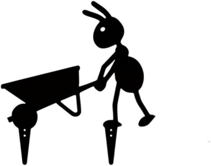 Metal Cute Alien Garden Metal Stakes,Hollow Garden Animal Ant Garden Stake Accessories and Lawn Ornaments Gardening Stakes for Decoration (Ant B)