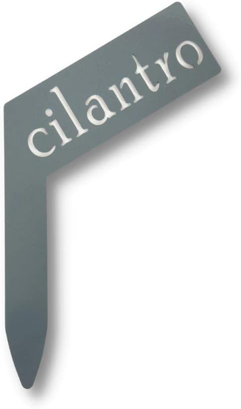 Planter Size Small Metal Garden Plant Vegetable Flower or Herb Markers 13.5 Inches Tall (cilantro, Primed Finish)