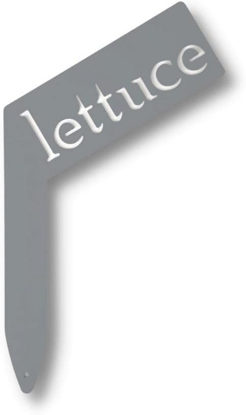 Planter Size Small Metal Garden Plant Vegetable Flower or Herb Markers 13.5 Inches Tall (lettuce, Primed Finish)