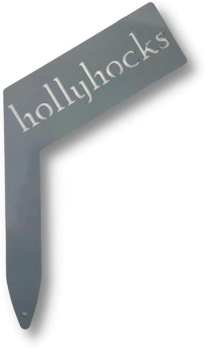 Planter Size Small Metal Garden Plant Vegetable Flower or Herb Markers 13.5 Inches Tall (hollyhocks, Primed Finish)