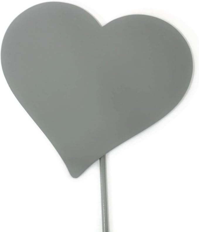 Peace and Heart Staked Signs or Wall Art Rustic or Powder Coated Finishes (Heart Small Stake 21", Gray)