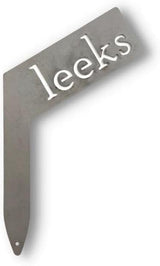 Planter Size Small Metal Garden Plant Vegetable Flower or Herb Markers 13.5 Inches Tall (leeks, Raw, Unfinished Steel)