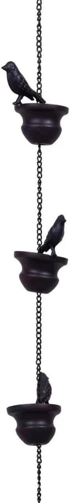 Hanging Rain Chime Metal Bird Rain Chain Outside Decorative for Terraces Villas Courtyards,Brass,240 * 6.1 * 8.6cm