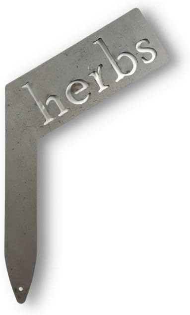 Planter Size Small Metal Garden Plant Vegetable Flower or Herb Markers 13.5 Inches Tall (herbs, Raw, Unfinished Steel)