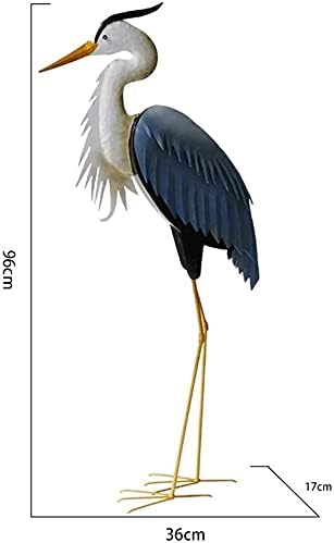 Outdoor Statue Garden Sculpture Egret Statue Courtyard Zoo Craft Product, Patio Garden Decoration, Iron Piece Craft Product (96cm)