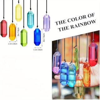 1 Pcs Crystal Prisms Sun Catchers for Window Hanging Decor Garden Wind Chimes Rainbow Photography Props Christmas Tree Handmade Prism Garden DIY(7 Colors Mixed Pack) (1 Rainbow Colors)