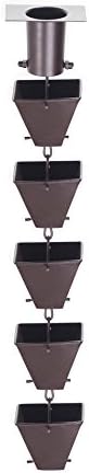 Nutshell Stores Medium Square Cups Rain Chain - Bronze - 20 Feet