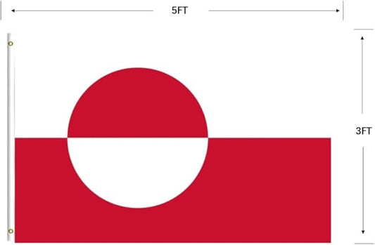 Greenland Flags, 3X5FT,3Ply Double Sided Denmark Greenlander National Flag, Double Stitched with Brass Grommets, For Room Teen Cool Tapestry For Dorm Wall Decor For Porch, Indoor Outdoor Flags, Gifts (3PLY, 3X5)