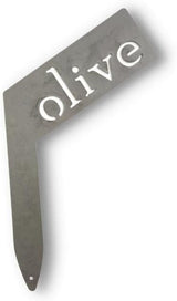 Planter Size Small Metal Garden Plant Vegetable Flower or Herb Markers 13.5 Inches Tall (olive, Raw, Unfinished Steel)