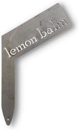 Planter Size Small Metal Garden Plant Vegetable Flower or Herb Markers 13.5 Inches Tall (lemon balm, Raw, Unfinished Steel)