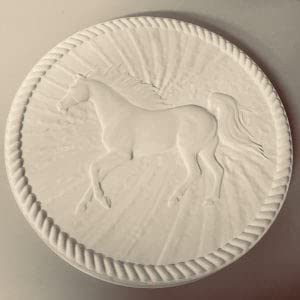 Jasper Running Horse Stepping Stone Mold, Concrete Stepping Stone Mold, Garden Decor Mold, 15.5" Circle ***NOT A Finished Stone***
