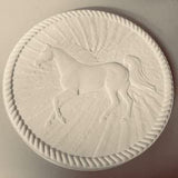 Jasper Running Horse Stepping Stone Mold, Concrete Stepping Stone Mold, Garden Decor Mold, 15.5" Circle ***NOT A Finished Stone***