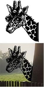 WADORN Giraffe Metal Garden Decor Stakes, Animals Iron Outdoor Tree Silhouette Stake for Tree Yard Garden Patio Metal Art Outdoor Sculpture Decor Gift for Housewarming Home Art Decor