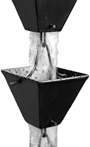 Nutshell Stores Medium Square Cups Rain Chain - Black - 16 Feet