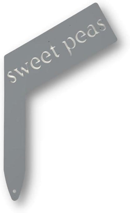 Planter Size Small Metal Garden Plant Vegetable Flower or Herb Markers 13.5 Inches Tall (sweet peas, Primed Finish)