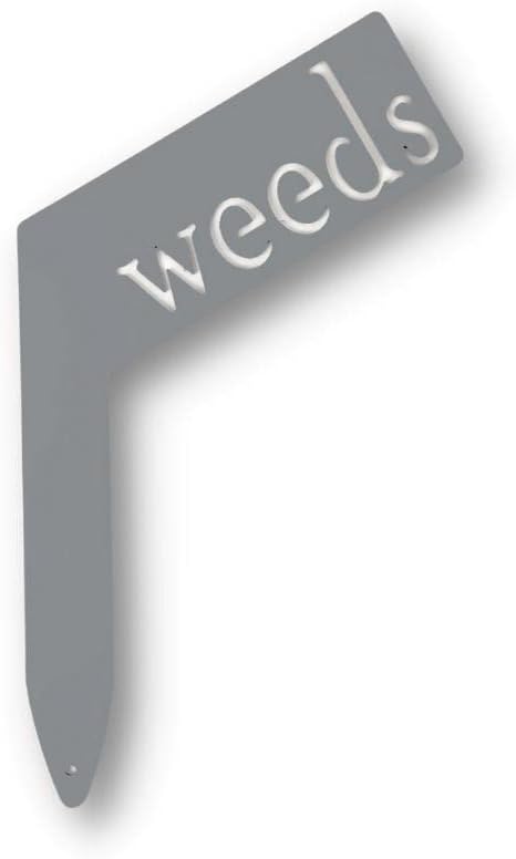 Planter Size Small Metal Garden Plant Vegetable Flower or Herb Markers 13.5 Inches Tall (weeds, Primed Finish)