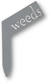 Planter Size Small Metal Garden Plant Vegetable Flower or Herb Markers 13.5 Inches Tall (weeds, Primed Finish)