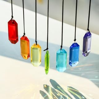 Suncatcher Crystal Rainbow Prism 7 Pack Faceted Crystal Suncatcher Rainbow Prism Hanging Pendant Window Home Garden Car Decor