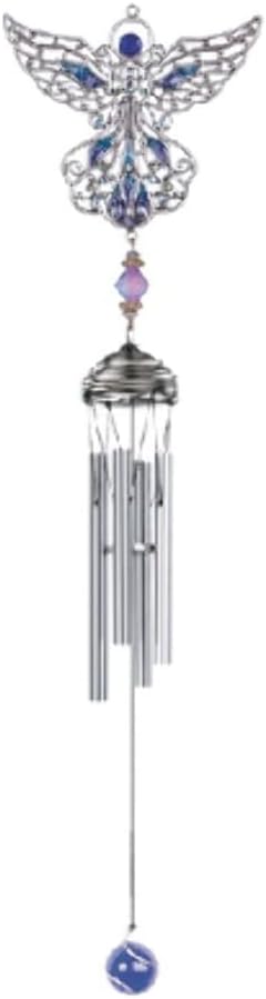StealStreet Wind Chime Pewter And Gem Angel Hanging Garden Decoration Collection (SS-G-99945)