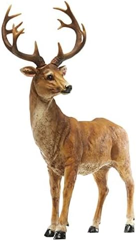 JHVYF Adorable Deer Statue Decor for Garden Yard Buck & Doe Lying Outdoor Sculptures for Home Decor 313+319…