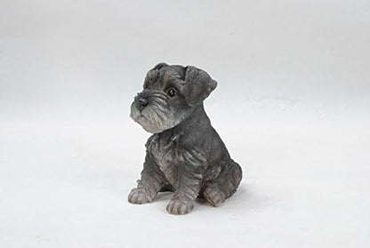 Hi-Line Gift Ltd Sitting Schnauzer Puppy, 7" , Gray