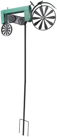 Farm Tractor Windmill,Tractor Wind Spinner Yard Ground Stake Statue Garden Windmill Decoration Lawn Floor Stakes Art Ornament for Outdoor Garden Yard Patio Decor (Green)