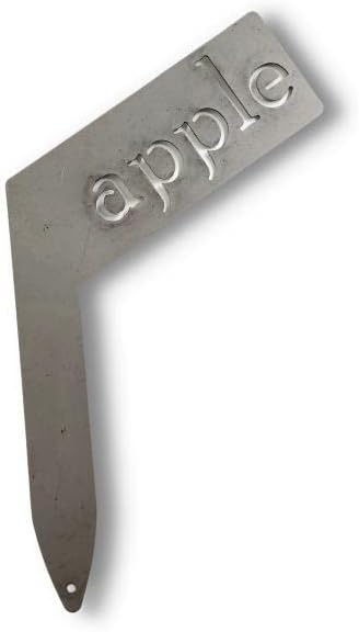 Planter Size Small Metal Garden Plant Vegetable Flower or Herb Markers 13.5 Inches Tall (apple, Raw, Unfinished Steel)