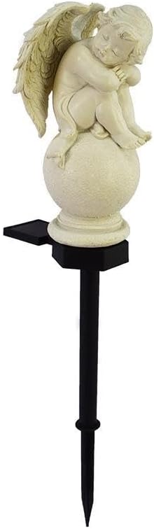 Solar Outdoor Garden Stakes Lighting for Garden Decoration, Solar Garden Gifts for Patio, Balcony, Yard Ornament, Unique Housewarming Figurine Lights, Garden Gifts for Women, Mom (Angel Sit)