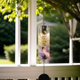 Carson 36" "Always Near Cylinder Chime- Mountain Forest Windchime- Memorial Windchime for Outdoor Decor- Garden Patio Porch- Garden Decor- Personal Loss- Metal Chime- Outdoor Patio Decor