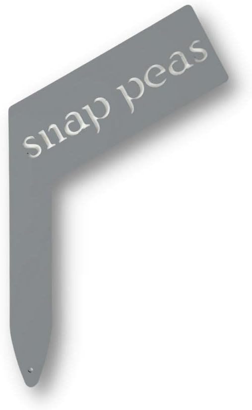Planter Size Small Metal Garden Plant Vegetable Flower or Herb Markers 13.5 Inches Tall (snap peas, Primed Finish)